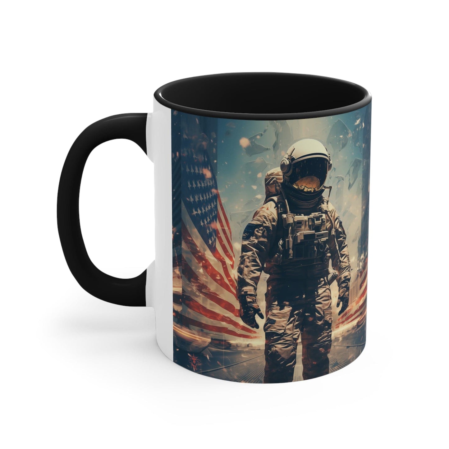 Astronaut in the City Two-Tone Accent Coffee Mug 11oz