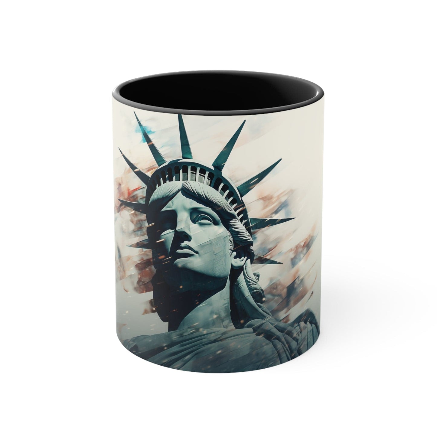 Lady Liberty Black Accent Coffee Mug 11oz