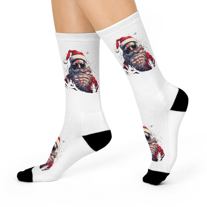 Patriotic Santa Cushioned Crew Socks