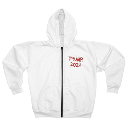 Trump 2024 Unleashed Monochrome Full-Zip Hoodie - LIMITED EDITION