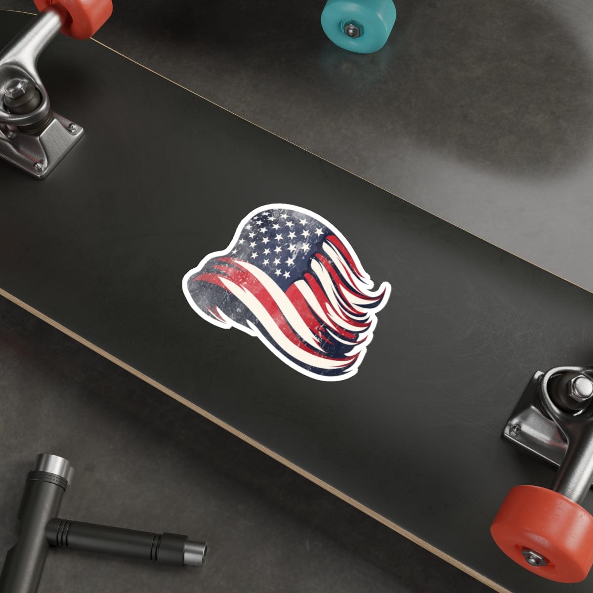 USA American Flag Distressed Vinyl-Cut Stickers - 4 Sizes