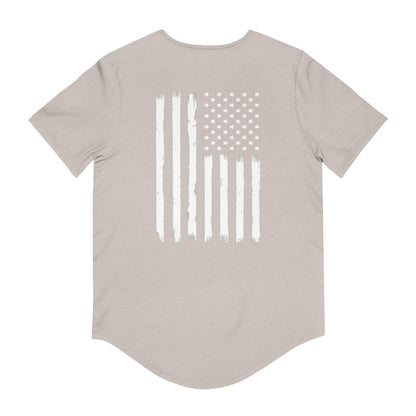 Patriot USA American Flag Curved Hem Tee