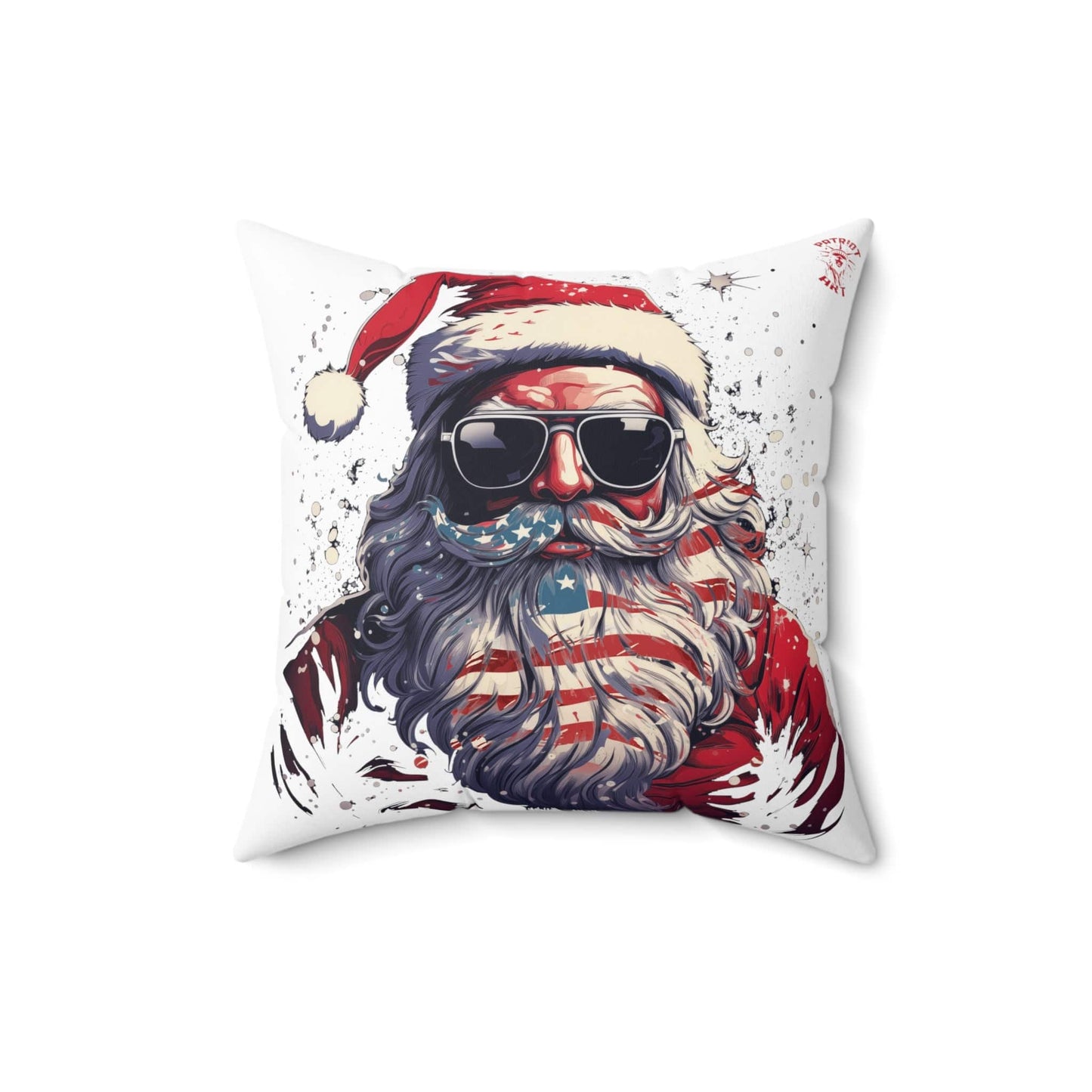 Patriotic Santa Spun Polyester Square Pillow