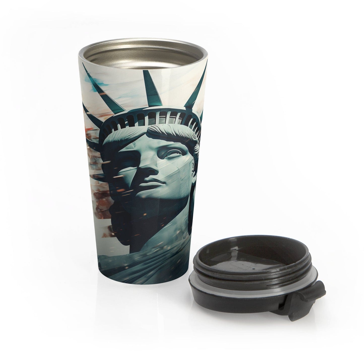 Lady Liberty Stainless Steel 15oz Travel Mug