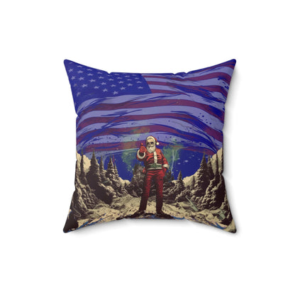 Santa Thumbs Up Spun Polyester Square Pillow