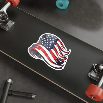 USA American Flag Distressed Vinyl-Cut Stickers - 4 Sizes