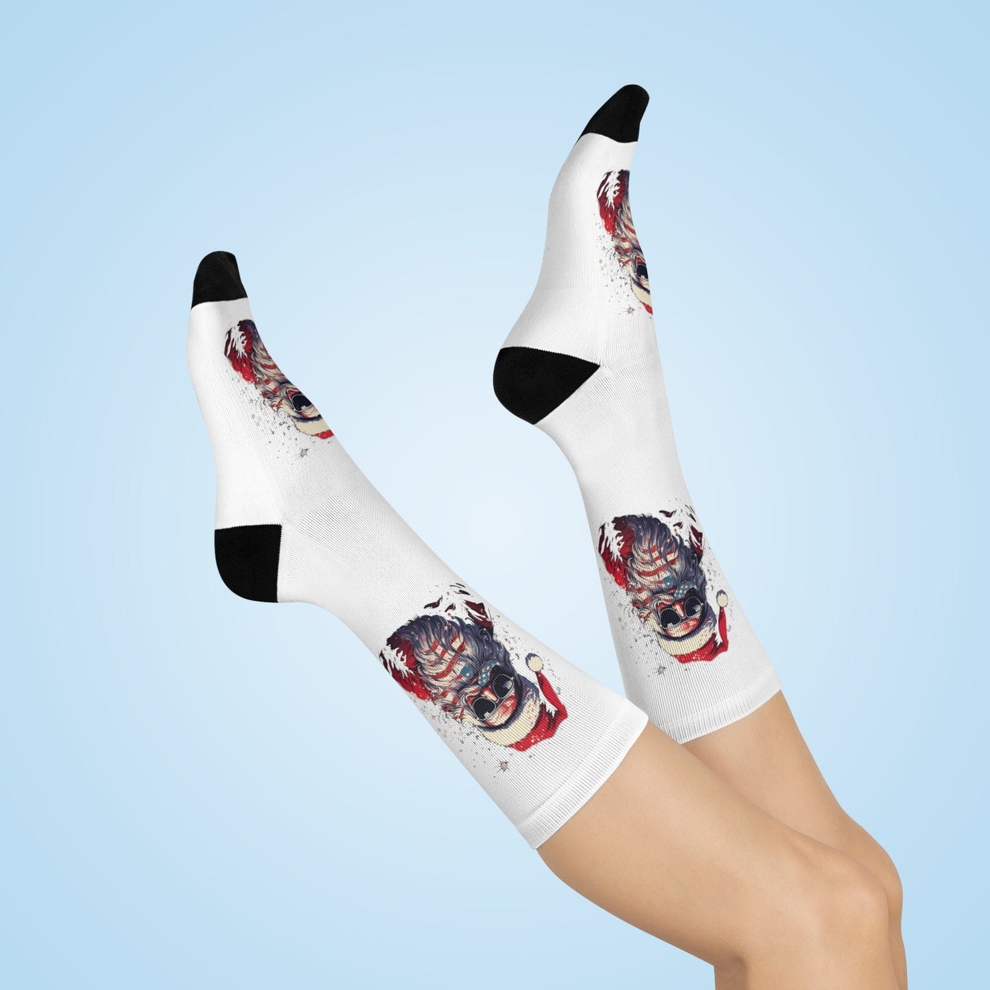 Patriotic Santa Cushioned Crew Socks