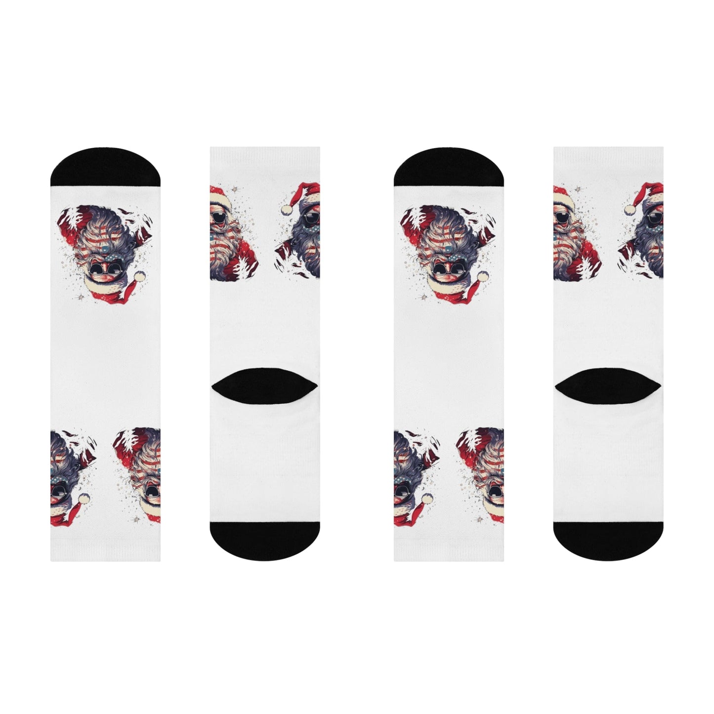 Patriotic Santa Cushioned Crew Socks