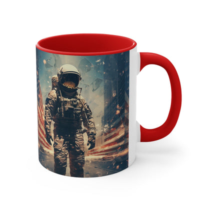 Astronaut in the City Two-Tone Accent Coffee Mug 11oz