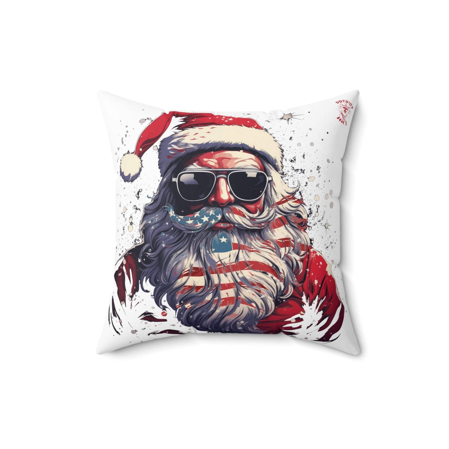 Patriotic Santa Spun Polyester Square Pillow