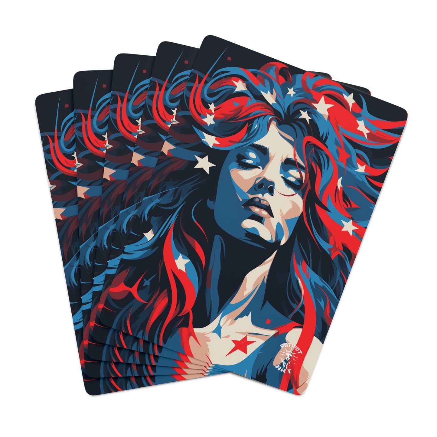 American Woman Playing Cards