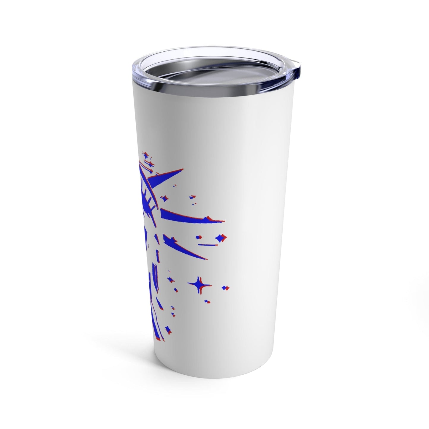 Lady Liberty Logo Blue Red layered on White 20oz Tumbler