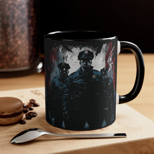 Policemen Black Accent Coffee Mug 11oz