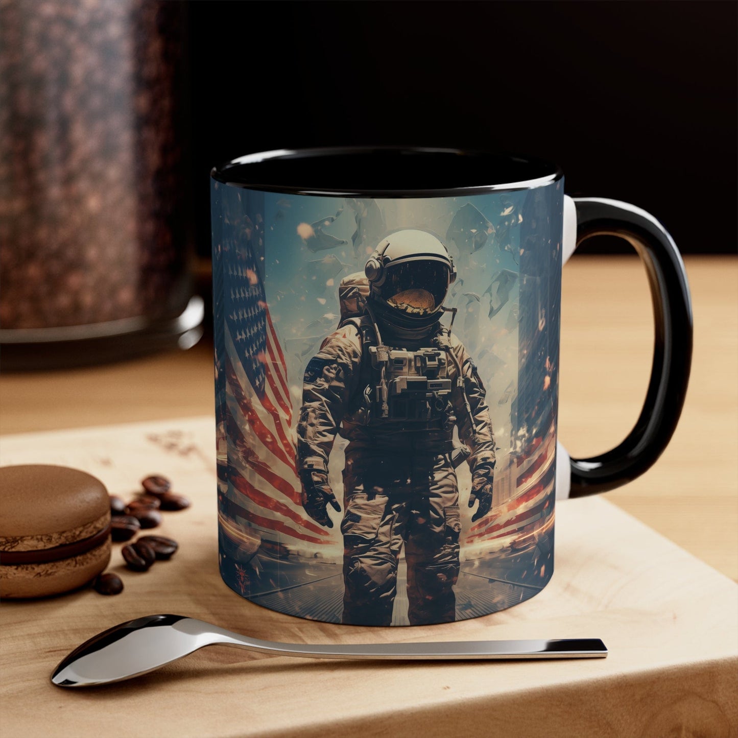 Astronaut in the City Two-Tone Accent Coffee Mug 11oz