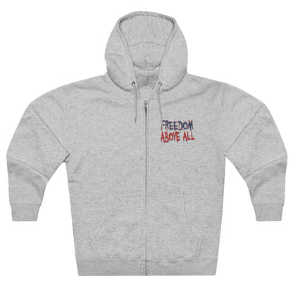 Freedom Above All Unisex Premium Full Zip Hoodie