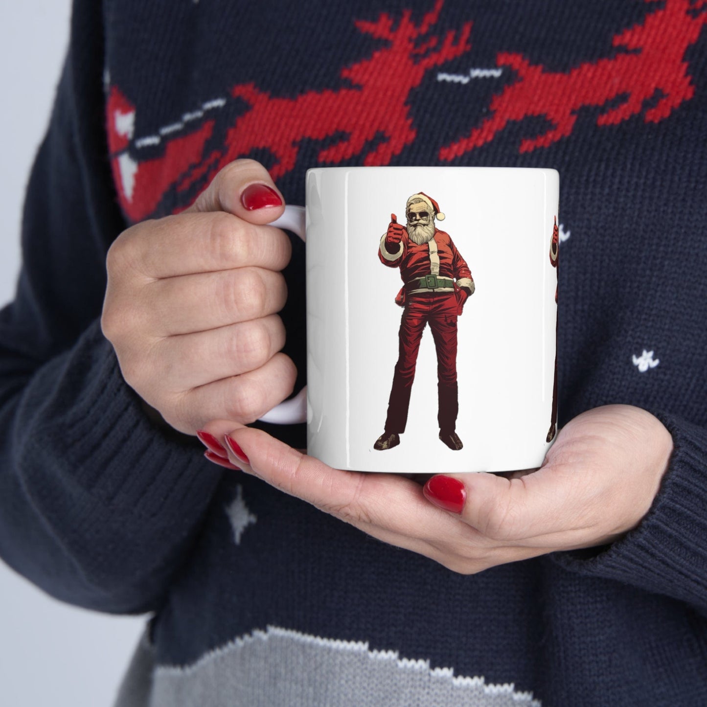 Santa Thumbs Up Ceramic Mug 11oz