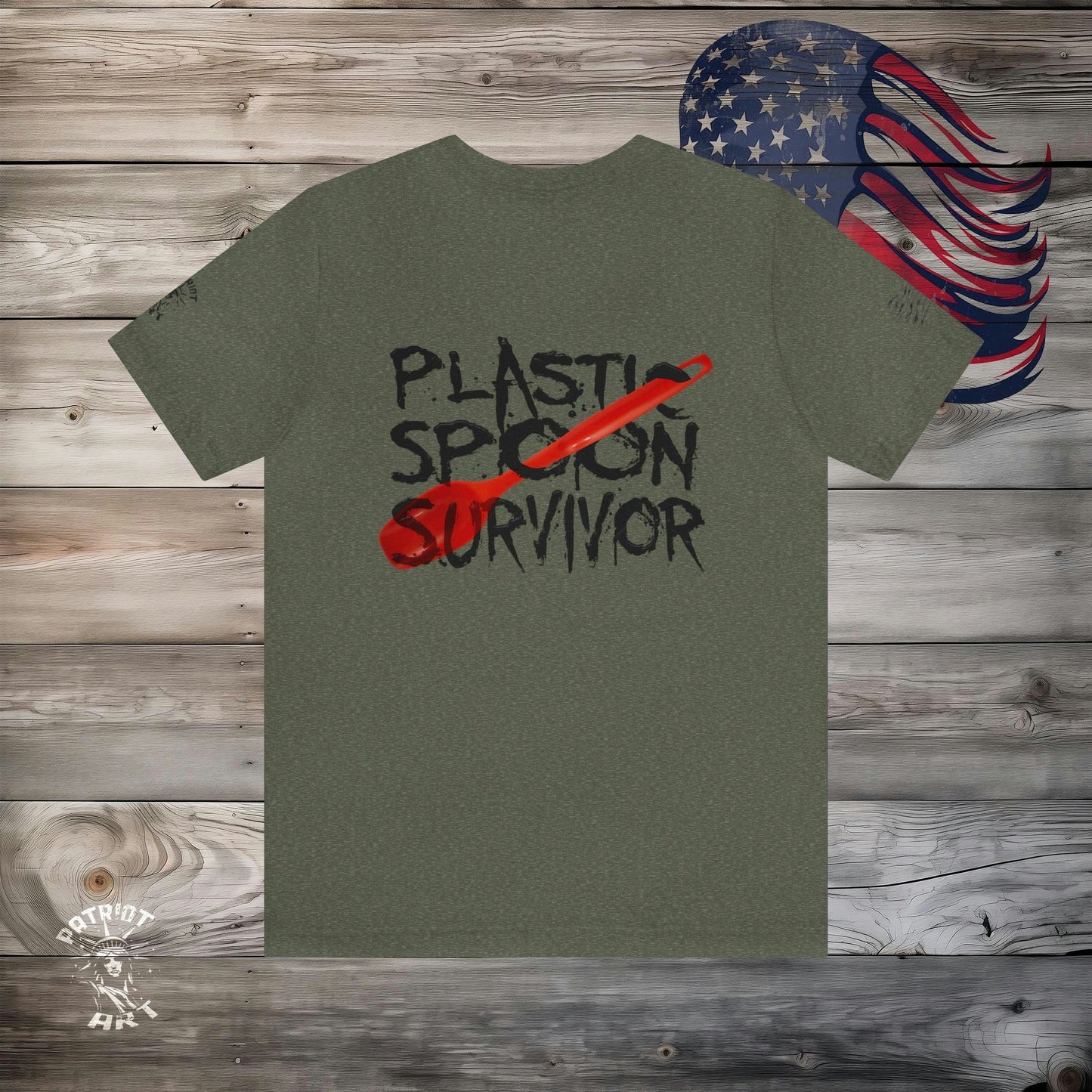 Plastic Spoon Survivors T-Shirt - Small Front Design