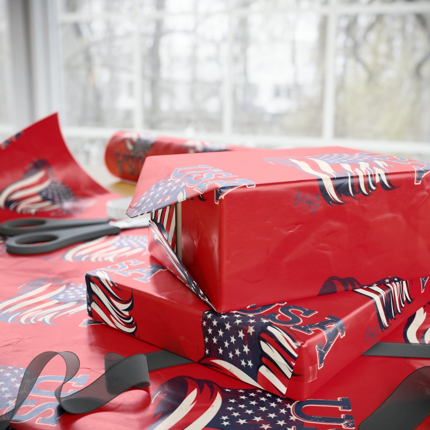 American Flag USA Wrapping Paper