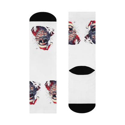 Patriotic Santa Cushioned Crew Socks