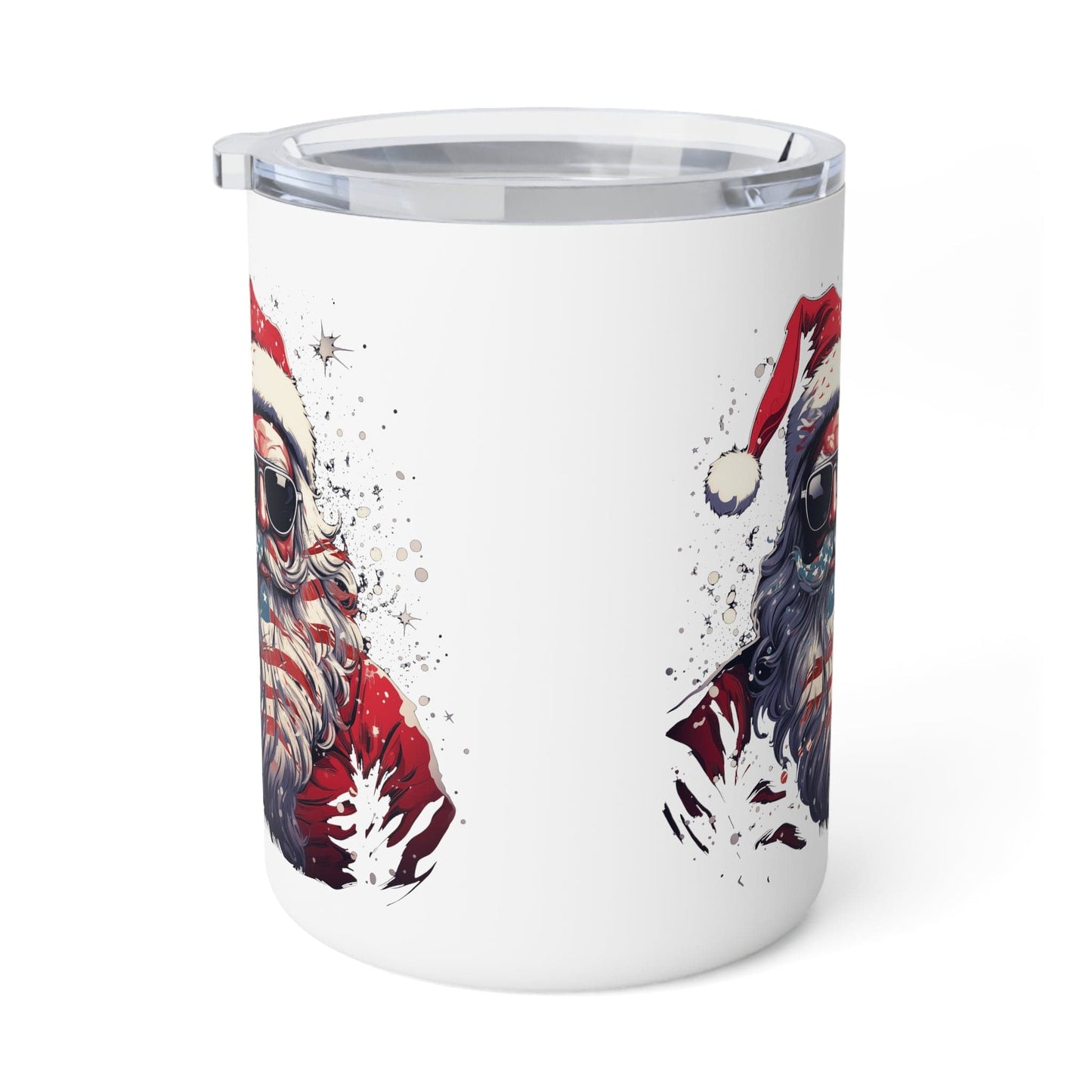 Patriotic Santa Insulated Coffee Mug, 10oz