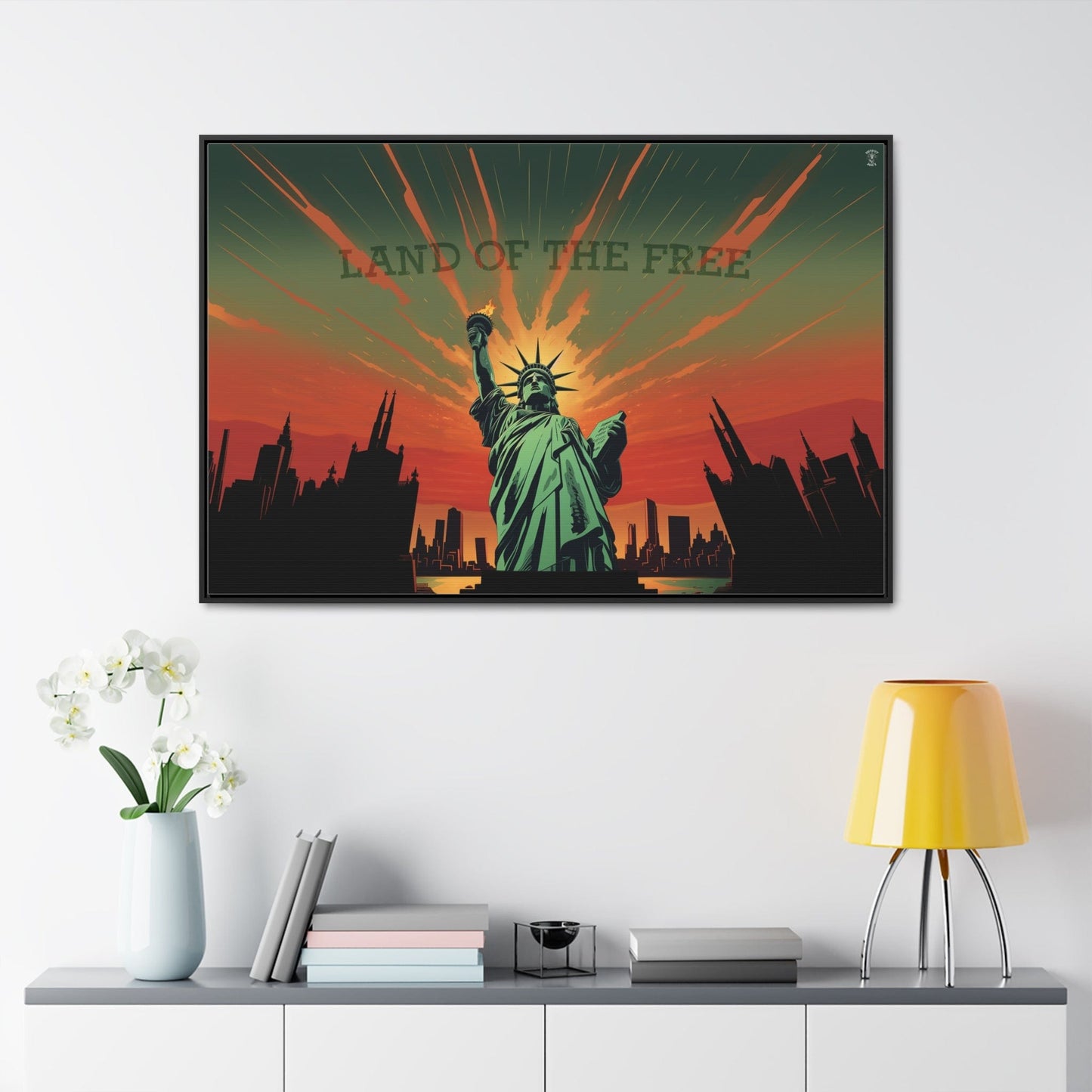 Land of the Free Framed Gallery Canvas Wrap