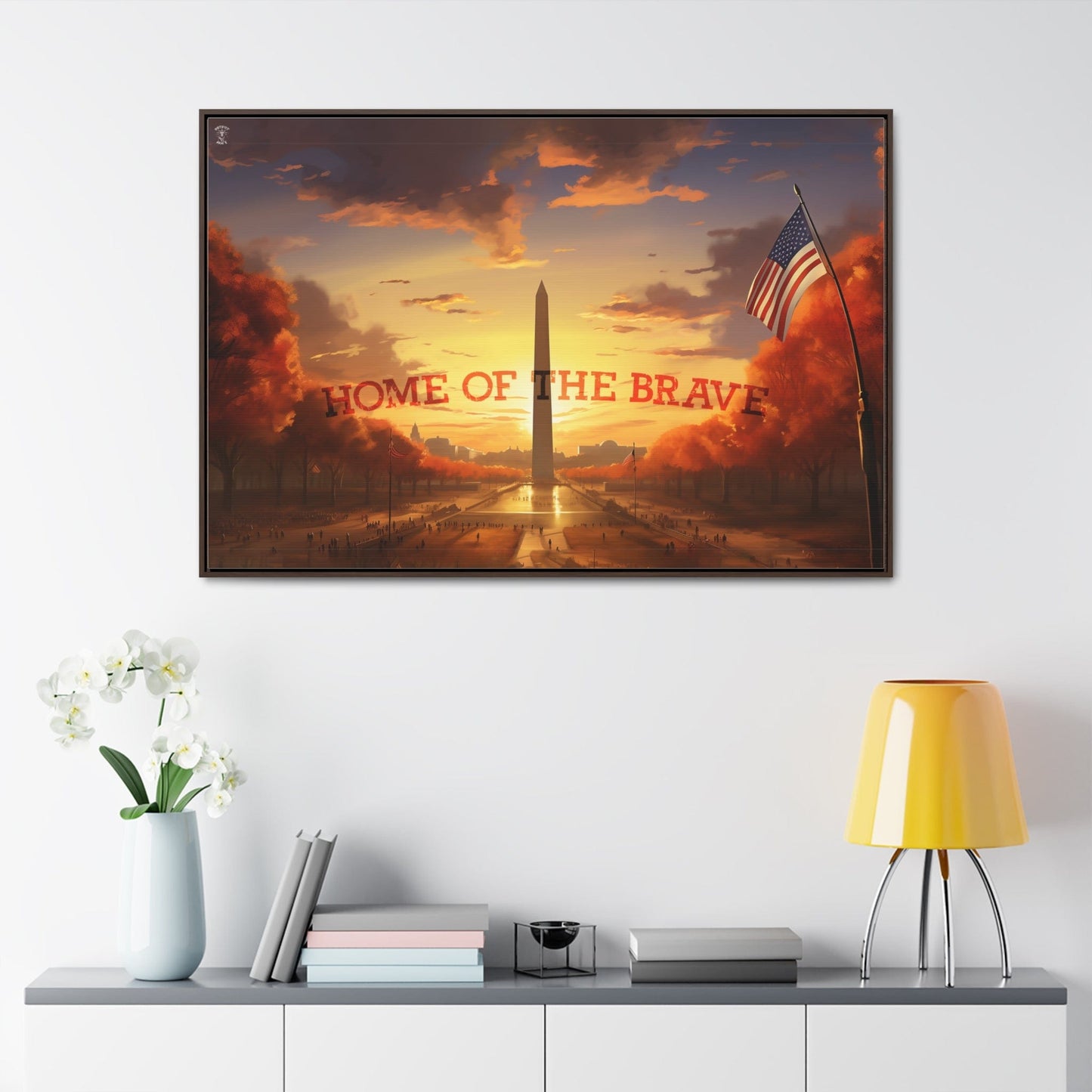 Home of the Brave Framed Gallery Canvas Wrap