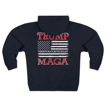 Unapologetically MAGA - Trump 2024 Zip-Up Hoodie