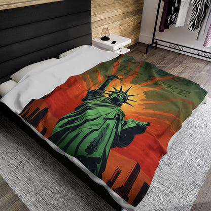 Land of the Free Velveteen Plush Blanket