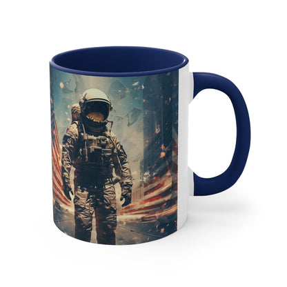 Astronaut in the City Two-Tone Accent Coffee Mug 11oz