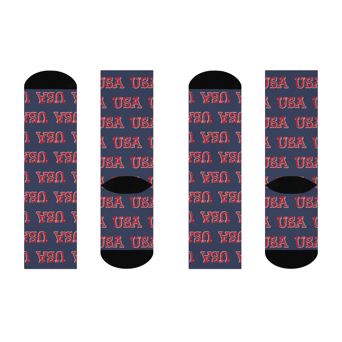 USA Logo Cushioned Crew BLUE Socks