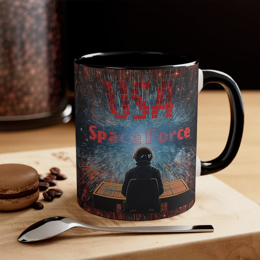 Space Force Help Desk Two-Tone Accent Coffee Mug 11oz