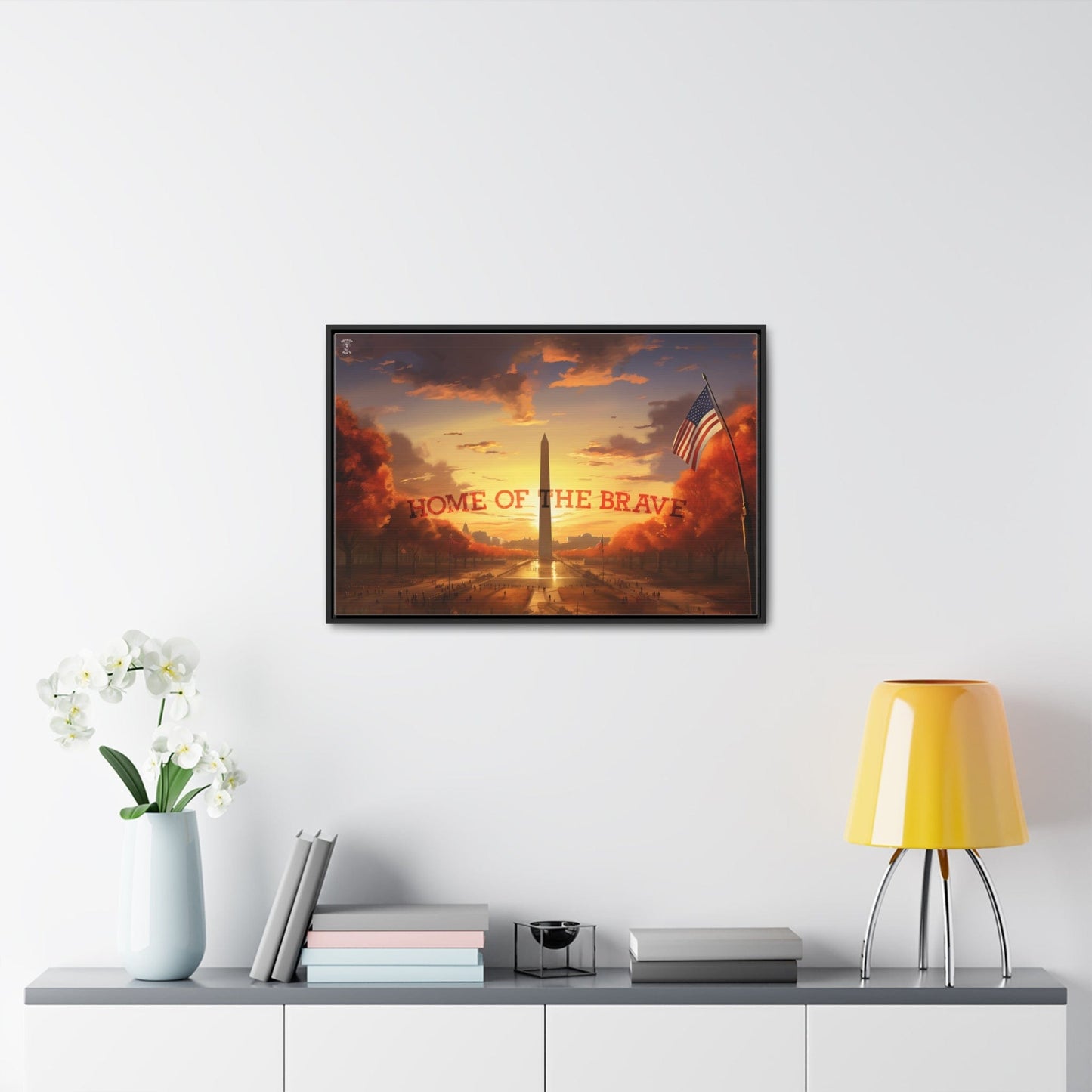 Home of the Brave Framed Gallery Canvas Wrap