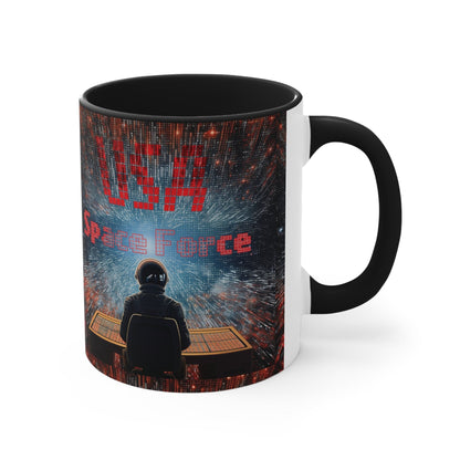 Space Force Help Desk Two-Tone Accent Coffee Mug 11oz