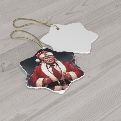 Santa Trump Ceramic Ornament, 2 Shapes