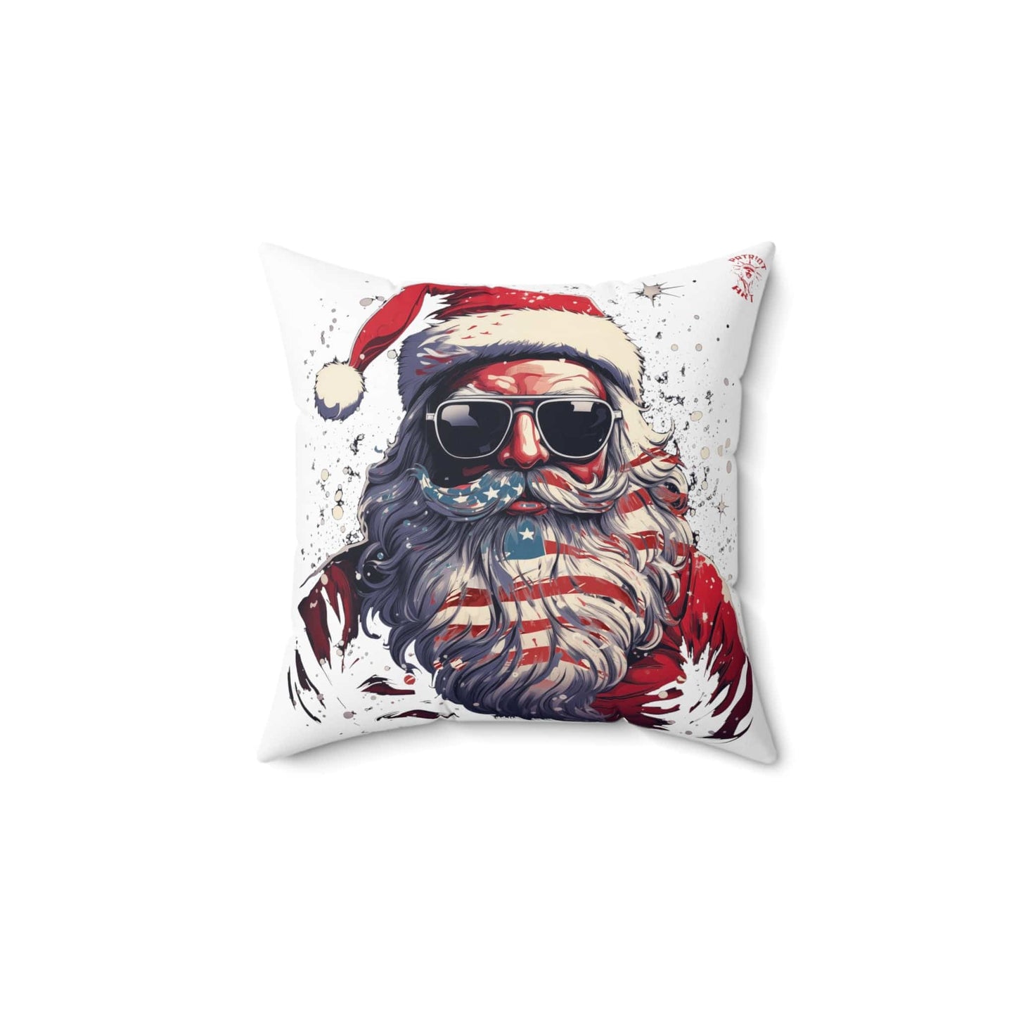 Patriotic Santa Spun Polyester Square Pillow