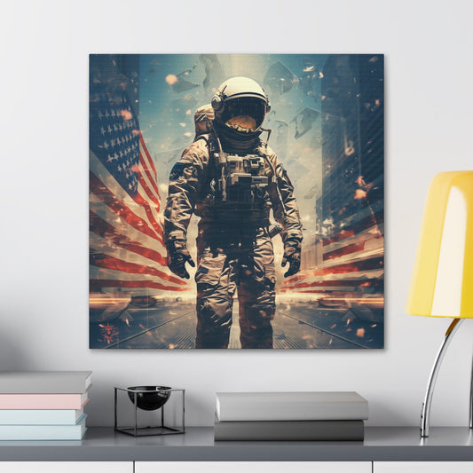 Astronaut in the City Canvas Gallery Wraps