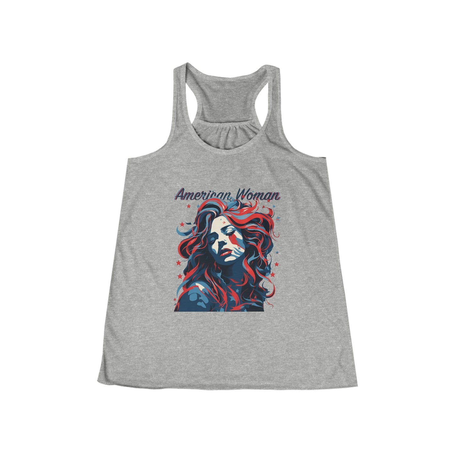 American Woman  Flowy Racerback Tank