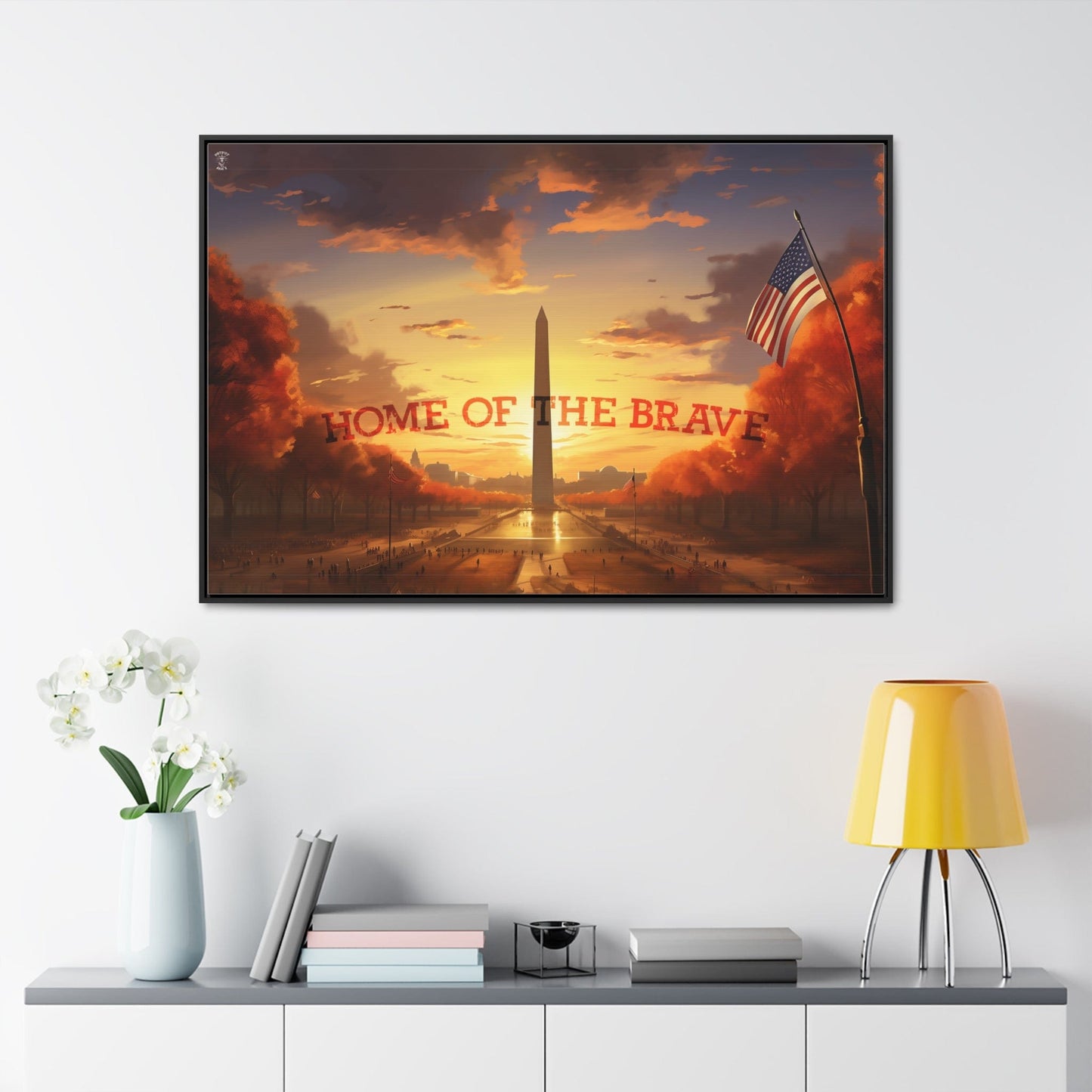 Home of the Brave Framed Gallery Canvas Wrap