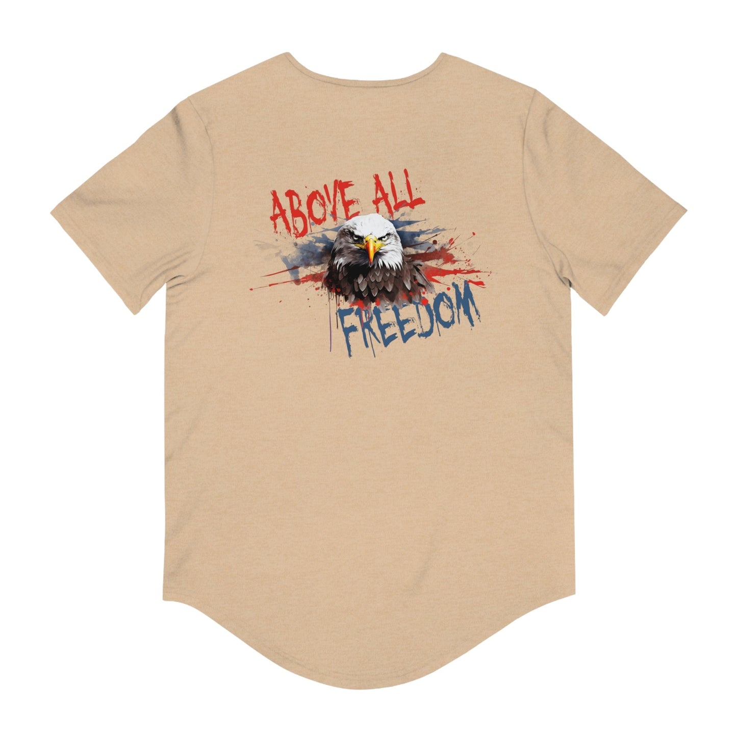 Freedom Above All Jersey Curved Hem Tee