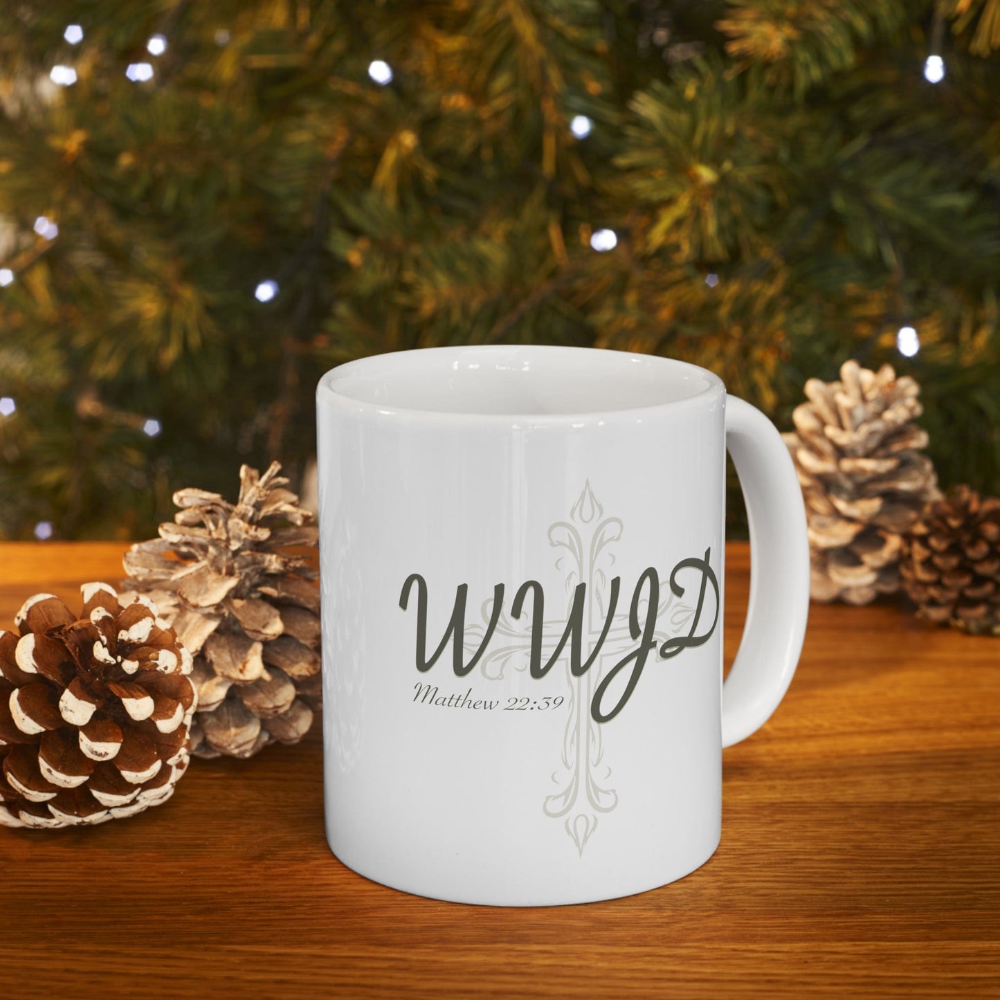 Love Thy Neighbor WWJD 11oz Ceramic Mug