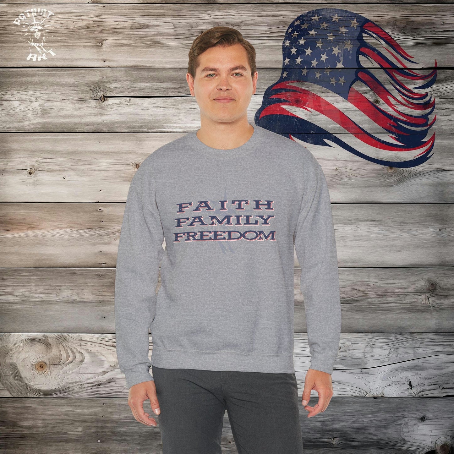 Faith Family and Freedom Crewneck Sweatshirt