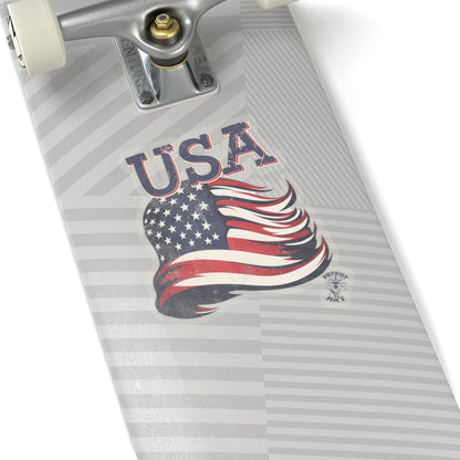 USA American Flag Distressed Kiss-Cut Stickers