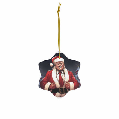 Santa Trump Ceramic Ornament, 2 Shapes