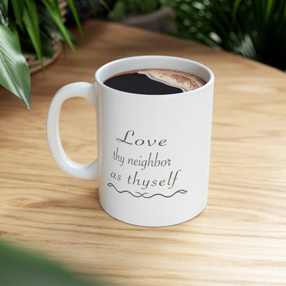 Love Thy Neighbor WWJD 11oz Ceramic Mug