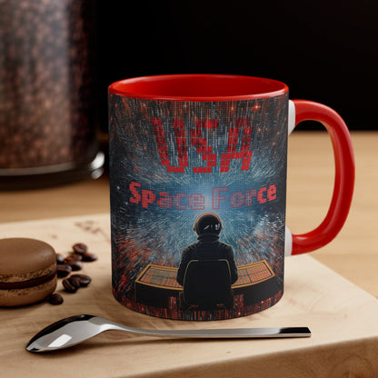 Space Force Help Desk Two-Tone Accent Coffee Mug 11oz