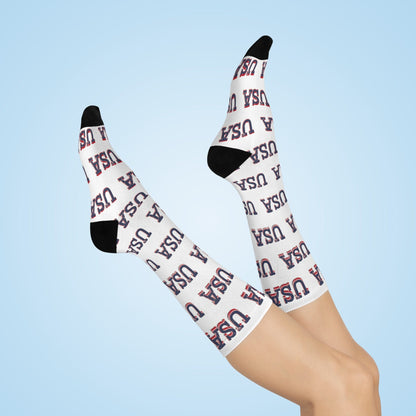 USA Logo Cushioned Crew Socks