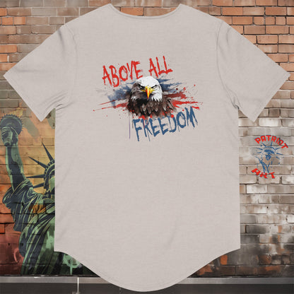 Freedom Above All Jersey Curved Hem Tee