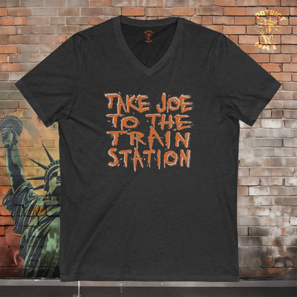 Trump Takes Joe to the Train Station V-Neck