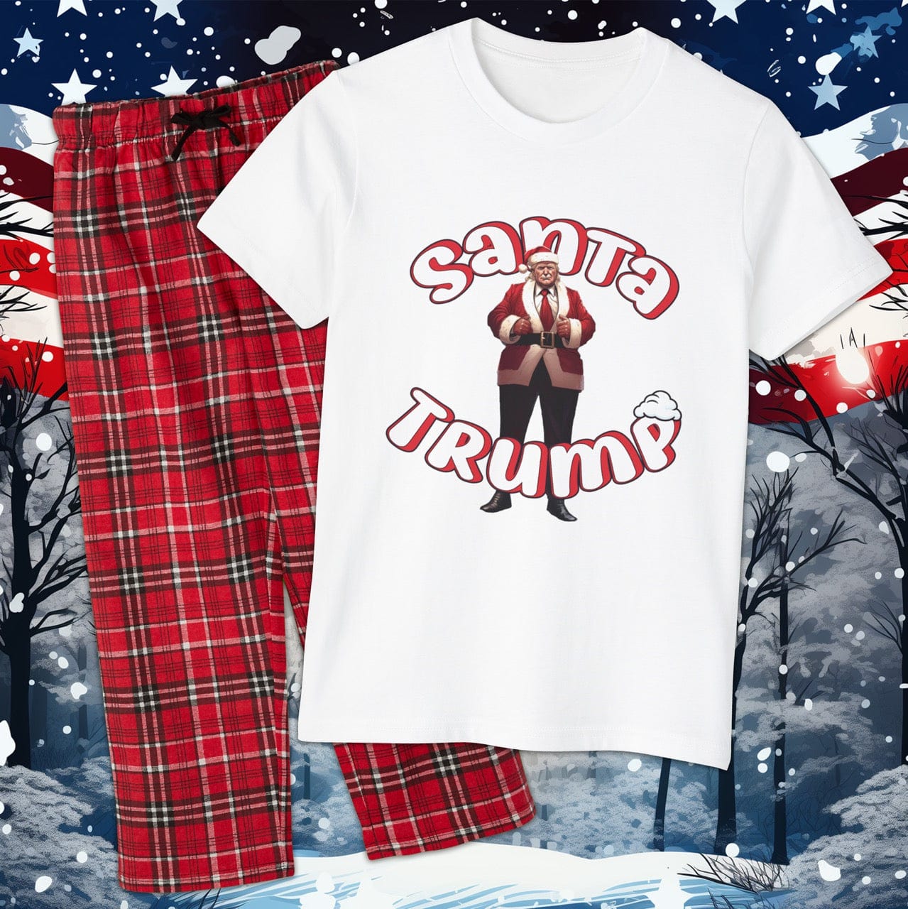 Santa Trump Youth Short Sleeve PJ Set