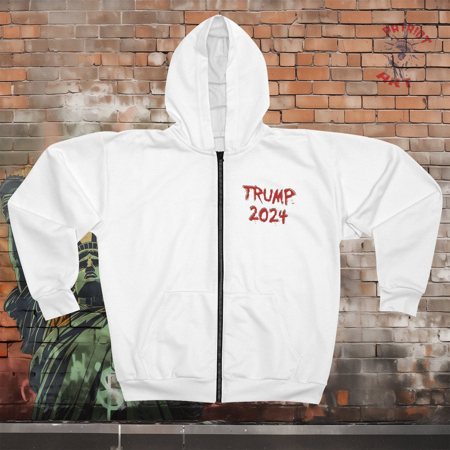 Trump 2024 Unleashed Monochrome Full-Zip Hoodie - LIMITED EDITION